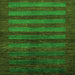 Square Machine Washable Abstract Green Modern Area Rugs, wshabs324grn