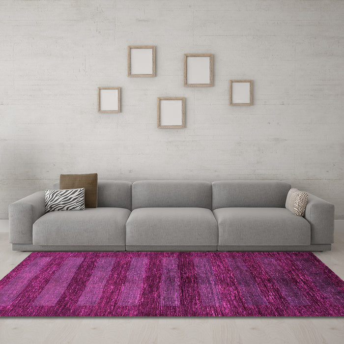 Machine Washable Abstract Pink Modern Rug in a Living Room, wshabs324pnk