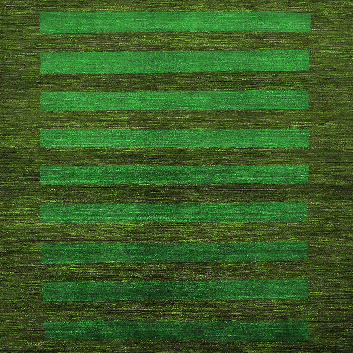Square Abstract Green Modern Rug, abs324grn