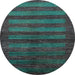 Round Machine Washable Abstract Light Blue Modern Rug, wshabs324lblu