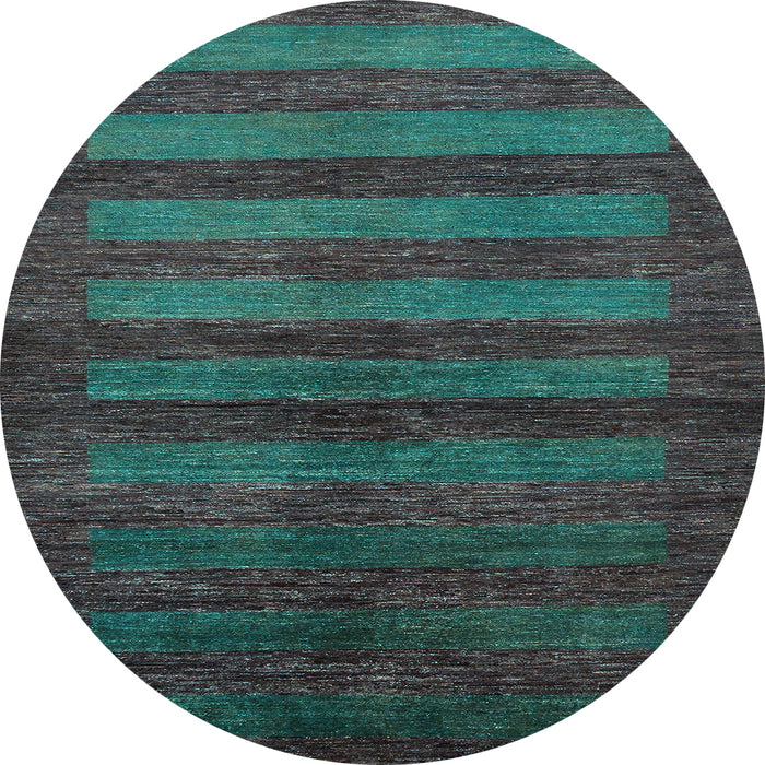 Round Abstract Light Blue Modern Rug, abs324lblu
