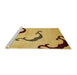 Sideview of Machine Washable Abstract Cinnamon Brown Rug, wshabs325