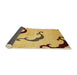 Sideview of Abstract Cinnamon Brown Modern Rug, abs325