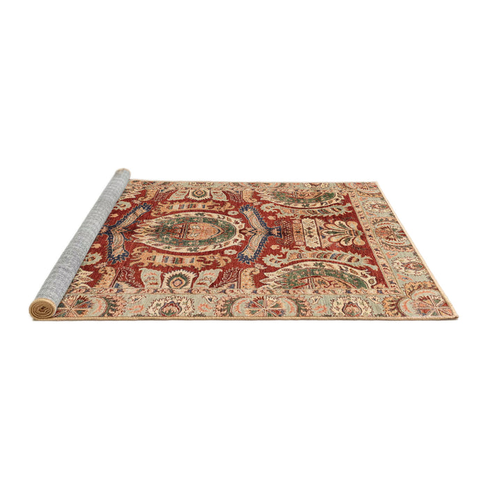 Sideview of Machine Washable Abstract Sandy Brown Rug, wshabs3250