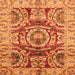 Square Machine Washable Abstract Orange Modern Area Rugs, wshabs3250org