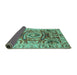 Sideview of Abstract Turquoise Modern Rug, abs3250turq