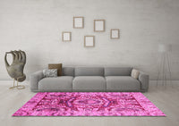 Machine Washable Abstract Pink Modern Rug, wshabs3250pnk