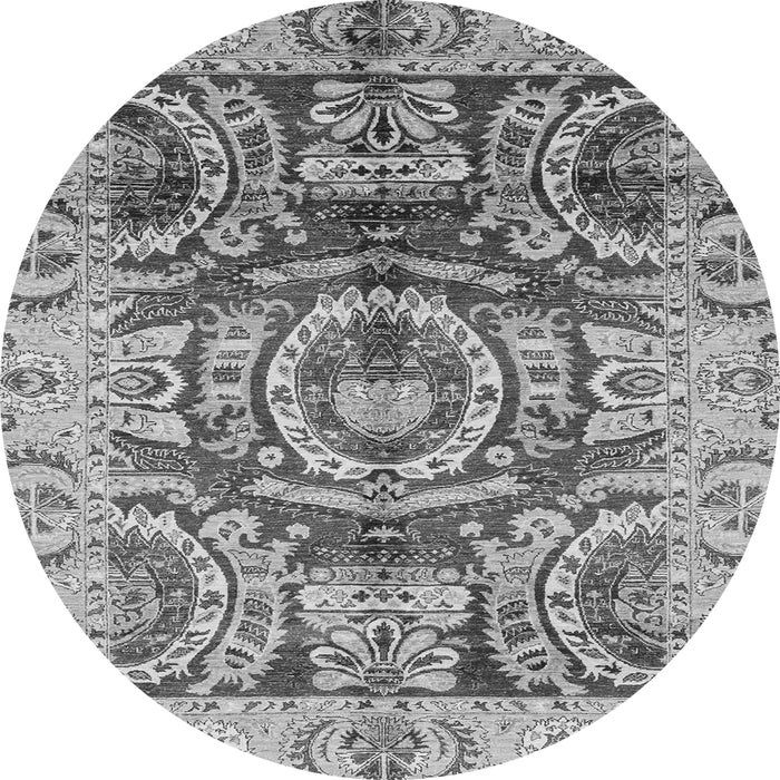 Round Abstract Gray Modern Rug, abs3250gry