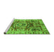 Sideview of Machine Washable Abstract Green Modern Area Rugs, wshabs3250grn