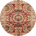 Round Abstract Sandy Brown Modern Rug, abs3250