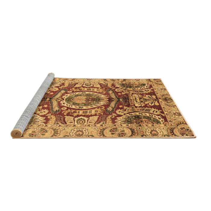 Sideview of Machine Washable Abstract Brown Modern Rug, wshabs3250brn