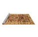 Sideview of Machine Washable Abstract Brown Modern Rug, wshabs3250brn