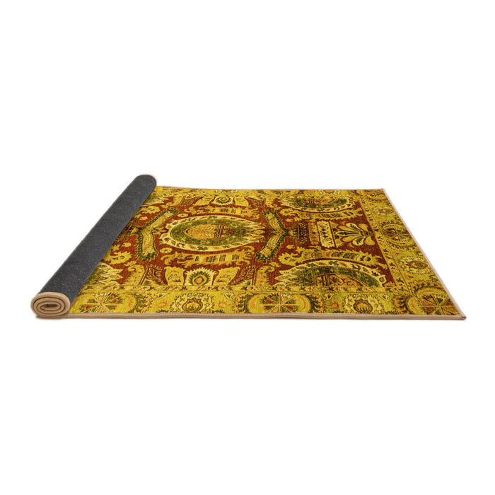 Sideview of Abstract Yellow Modern Rug, abs3250yw