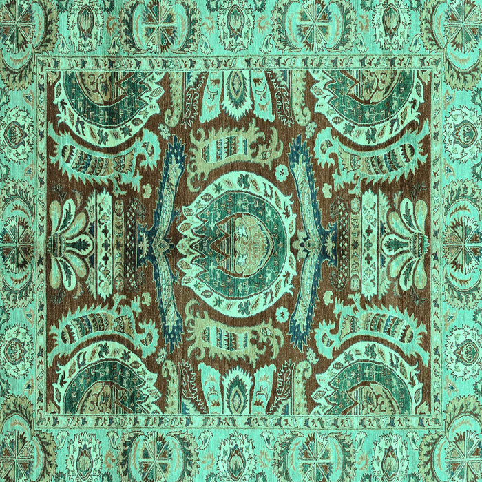Square Abstract Turquoise Modern Rug, abs3250turq