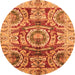 Round Abstract Orange Modern Rug, abs3250org