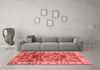 Machine Washable Abstract Red Modern Rug, wshabs3250red