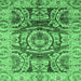 Square Machine Washable Abstract Emerald Green Modern Area Rugs, wshabs3250emgrn