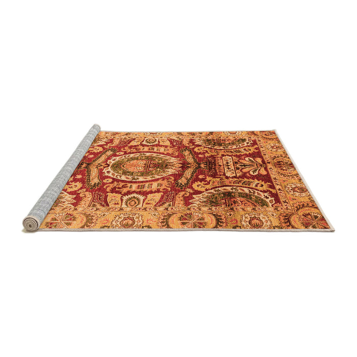 Sideview of Machine Washable Abstract Orange Modern Area Rugs, wshabs3250org