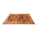 Sideview of Machine Washable Abstract Orange Modern Area Rugs, wshabs3250org