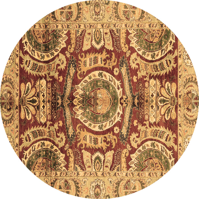 Round Abstract Brown Modern Rug, abs3250brn