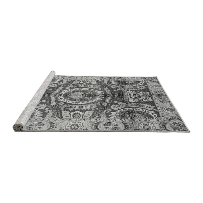 Sideview of Machine Washable Abstract Gray Modern Rug, wshabs3250gry