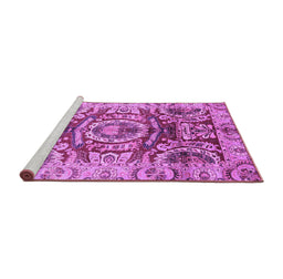 Sideview of Machine Washable Abstract Purple Modern Area Rugs, wshabs3250pur