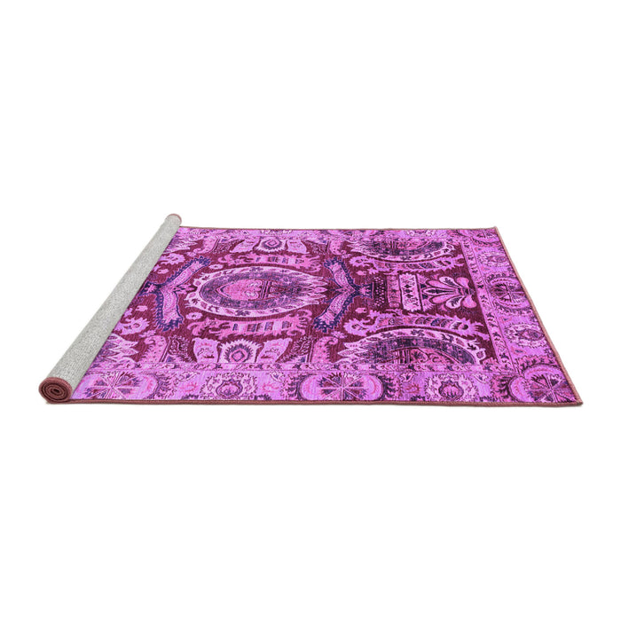 Sideview of Machine Washable Abstract Purple Modern Area Rugs, wshabs3250pur