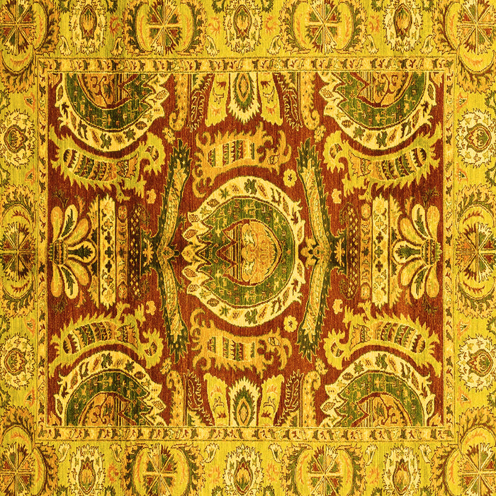 Square Abstract Yellow Modern Rug, abs3250yw