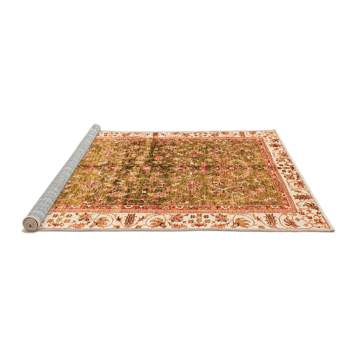 Sideview of Machine Washable Oriental Orange Traditional Area Rugs, wshabs3251org