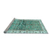 Sideview of Machine Washable Oriental Light Blue Traditional Rug, wshabs3251lblu