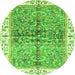 Round Oriental Green Traditional Rug, abs3251grn