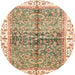 Round Machine Washable Abstract Light Brown Rug, wshabs3251