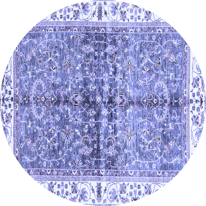 Round Oriental Blue Traditional Rug, abs3251blu