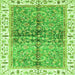 Square Machine Washable Oriental Green Traditional Area Rugs, wshabs3251grn