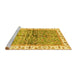 Sideview of Machine Washable Oriental Yellow Traditional Rug, wshabs3251yw