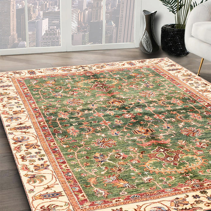 Machine Washable Abstract Light Brown Rug in a Family Room, wshabs3251