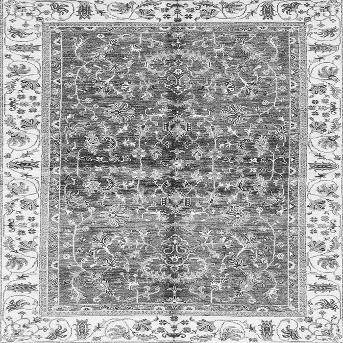 Square Oriental Gray Traditional Rug, abs3251gry