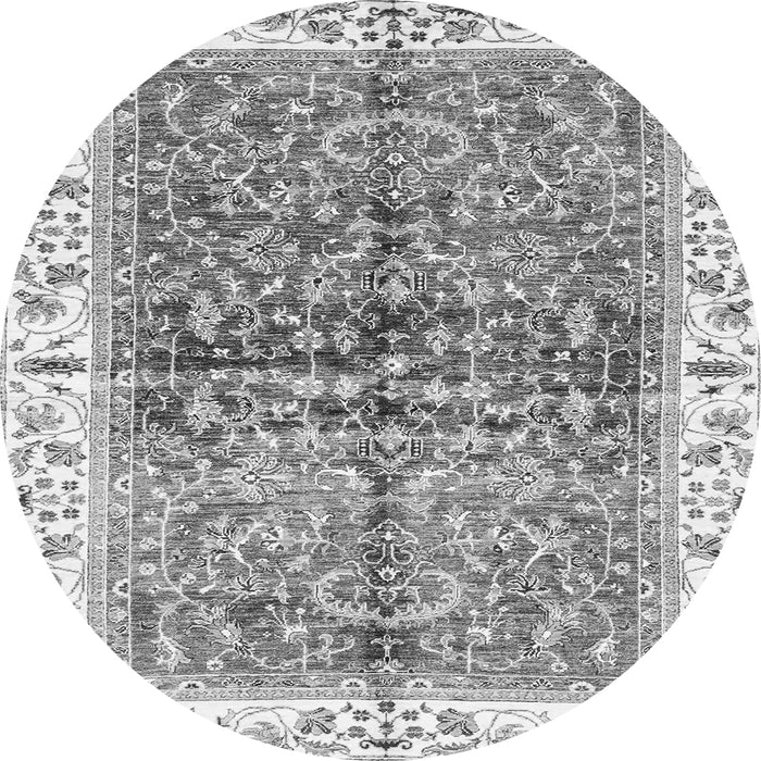 Round Oriental Gray Traditional Rug, abs3251gry