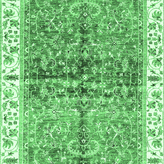 Machine Washable Oriental Emerald Green Traditional Area Rugs, wshabs3251emgrn