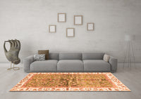 Machine Washable Oriental Orange Traditional Rug, wshabs3251org