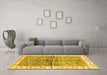 Machine Washable Oriental Yellow Traditional Rug in a Living Room, wshabs3251yw