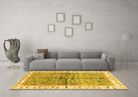 Machine Washable Oriental Yellow Traditional Rug, wshabs3251yw