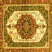 Square Machine Washable Persian Yellow Traditional Rug, wshabs3252yw