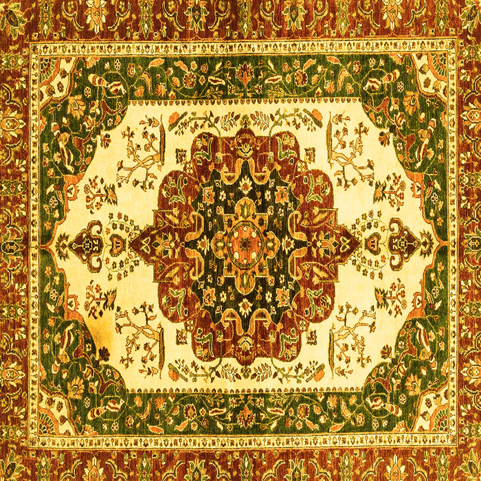 Square Persian Yellow Traditional Rug, abs3252yw