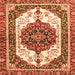 Square Machine Washable Persian Orange Traditional Area Rugs, wshabs3252org