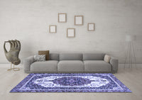 Machine Washable Persian Blue Traditional Rug, wshabs3252blu