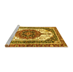 Sideview of Machine Washable Persian Yellow Traditional Rug, wshabs3252yw