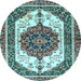 Round Persian Light Blue Traditional Rug, abs3252lblu
