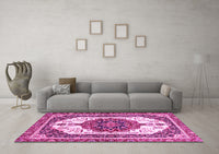 Machine Washable Persian Pink Traditional Rug, wshabs3252pnk