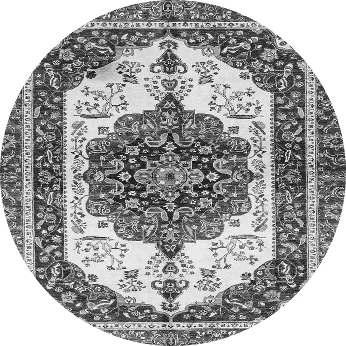 Round Persian Gray Traditional Rug, abs3252gry